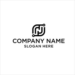 Letter N logo, Circle shape symbol, , Technology and digital abstract dot connection