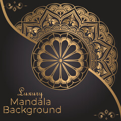 Luxury mandala background with golden decoration
