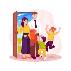 Tired parents isolated cartoon vector illustration.