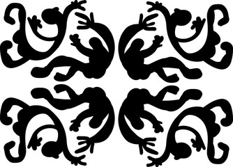 Hand drawn surreal style body poses in black and white. Can be used as background pattern.