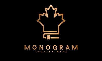 Canadian library book design abstract monogram vector logo template