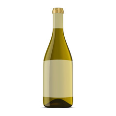 Wine bottle on transparent background for design