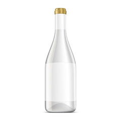 Wine bottle on transparent background for design