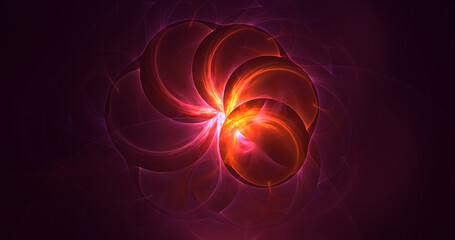 3D rendering abstract multicolor fractal light background