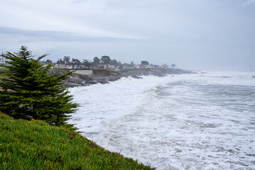 Santa Cruz County, CA,USA on January 05, 2023. Bomb cyclones cause severe storm, severe flood...