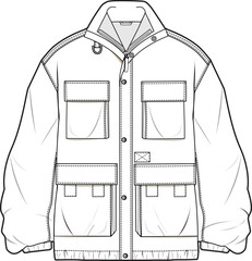 MEN AND BOYS WEAR FIELD JACKET WITH FOUR POCKET VECTOR © M A A Designs