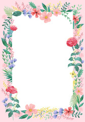 Floral and leaf card. watercolor design. For banners, posters, invitations, etc.