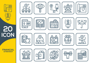 FINANCIAL STRATEGY ICON SET DESIGN