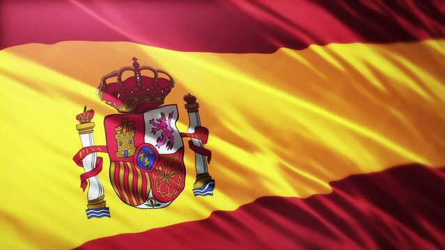 Spanish flag 3d waving realistic background