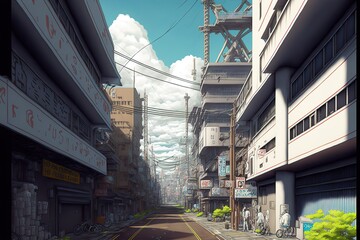 futuristic manga street