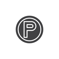 Parking sign vector icon