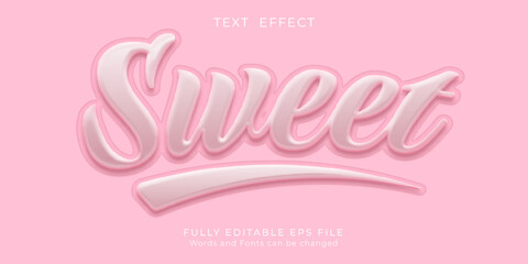 Editable text sweet with three dimension text style
