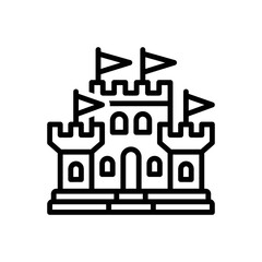 Naklejka premium Black line icon for fort