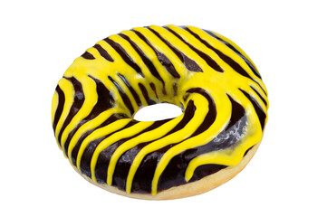 Doughnuts isolated on white background. Colourful donut over white with clipping path. Full Depth of field.