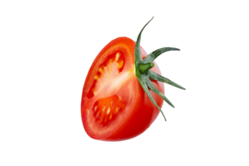 Tomato isolated on white background. With clipping path. Full depth of field. Focus stacking