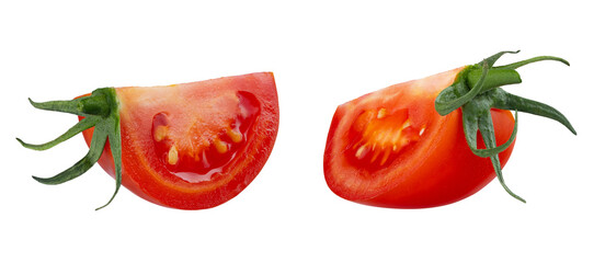 Tomato isolated on white background. With clipping path. Full depth of field. Focus stacking