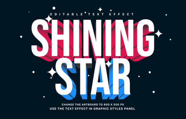 Shining star editable text effect template