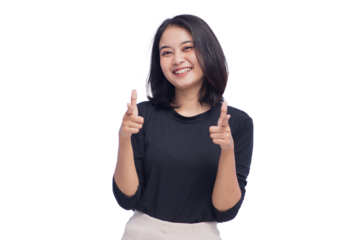 Young Business Woman Pointing Choosing You Smiling