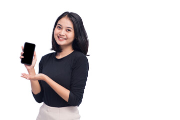 Fototapeta premium Young Business Woman Holding Mobile Phone