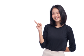 Young Business Woman Clenching Hand on Isolated
