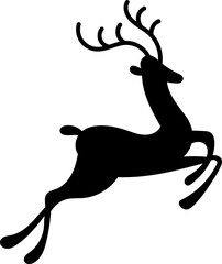 Deer silhouette. Wild animal isolated icon.