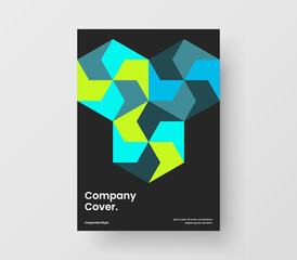 Fototapeta premium Multicolored mosaic pattern book cover layout. Clean placard A4 design vector template.