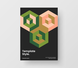 Colorful corporate identity A4 vector design template. Isolated geometric shapes pamphlet layout.
