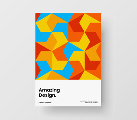 Amazing mosaic shapes corporate brochure concept. Unique poster vector design template.