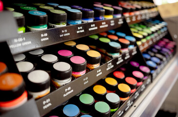 Background of lots assorted colorful paint set