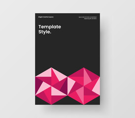 Colorful geometric shapes pamphlet layout. Creative magazine cover design vector concept.