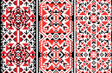 Embroidered cross-stitch ornament national seamless pattern.Traditional Ukrainian folk Vyshyvanka. Perfect for wallpaper, wrapping paper, pattern fills,greetings, web page background, greeting cards.