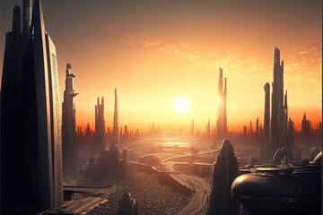 Obraz na płótnie Canvas Future city skyline
