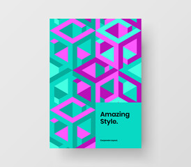 Clean geometric pattern corporate brochure illustration. Modern book cover A4 design vector layout.