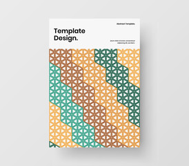 Amazing mosaic shapes leaflet layout. Colorful banner design vector concept.