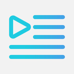 Obraz premium Playlist icon in gradient style about multimedia, use for website mobile app presentation