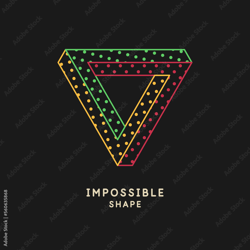 Poster impossible geometric shape. the penrose triangle. isolated 3d shape. a graphic element for your desi