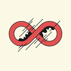 The illustration shows the infinity sign. Modern graphics.