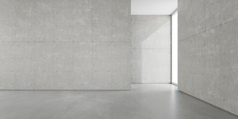 3d render of empty concrete room.