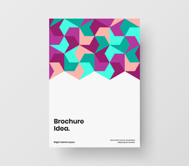 Amazing mosaic hexagons placard illustration. Isolated catalog cover A4 vector design layout.