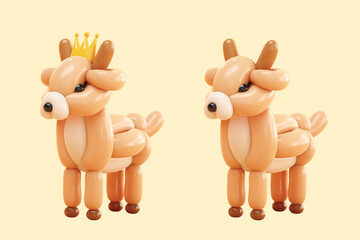 3D adorable deer balloon art set