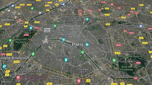 Paris Map animation