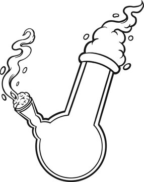 Premium Vector  Glass bong for smoking weed hand drawn vector