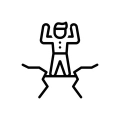 Black line icon for determining