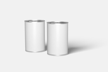 Two Tin Can Mockup isolated front View angle