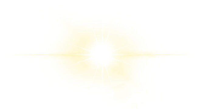Sun flash with rays and spotlight effect