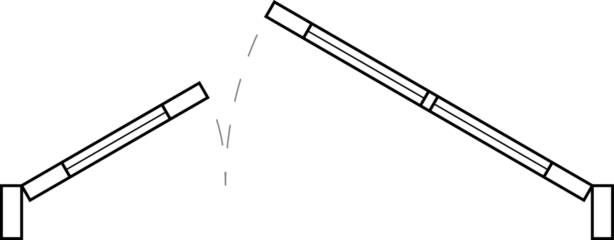 Door for floor plan top view. Architectural PNG element. Icon for interior project. Door for scheme of apartments. Construction symbol, graphic design element, blueprint, map