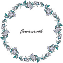 Obraz premium Rose. Floral wreath. Romantic tender wreath botanical beautiful