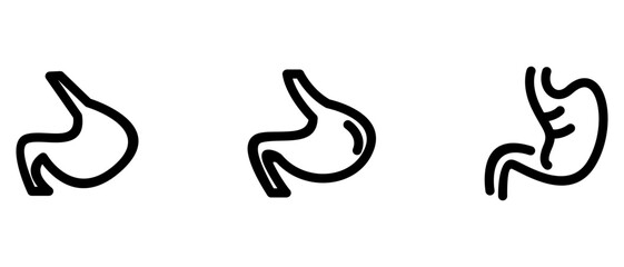 Human stomach. Internal organ, anatomy. Human stomach vector icon illustration isolated on white background.