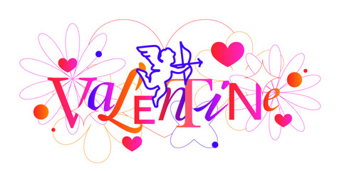 Happy valentines day modern classic style