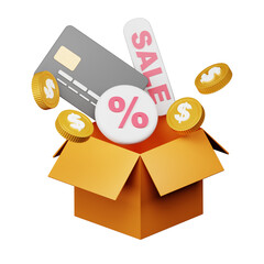 3d discount sale campaign icon illustration
